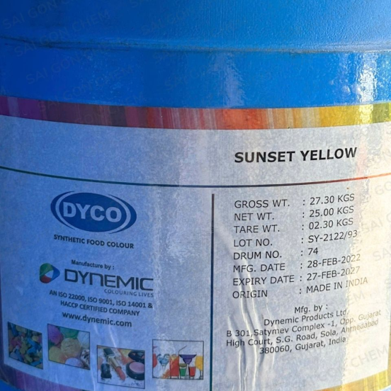 MÀU VÀNG CAM SUNSET YELLOW (ẤN ĐỘ)