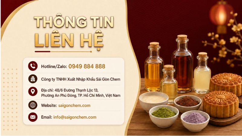 Hương liệu làm bánh trung thu dạng bột và dạng lỏng dùng tạo mùi thơm đặc trưng cho bánh