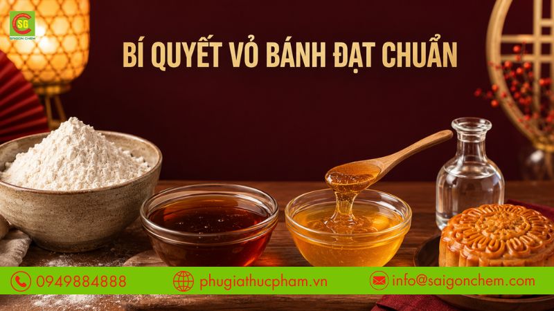 Bột mì, nước đường, mạch nha và nước tro là những nguyên liệu quyết định chất lượng vỏ bánh.