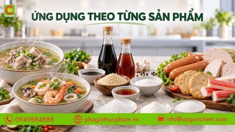 Chất tạo vị umami được ứng dụng rộng rãi trong nhiều sản phẩm thực phẩm.