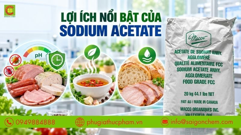 E262 hỗ trợ bảo quản, ổn định pH và cải thiện hương vị thực phẩm.