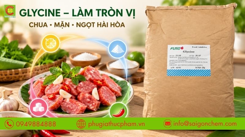 Glycine giúp cân bằng và làm tròn hương vị đặc trưng của nem.