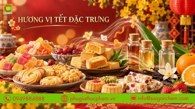 Hương liệu giúp bánh kẹo Tết thơm ngon và tạo dấu ấn hương vị đặc trưng.