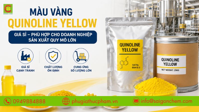 Màu vàng Quinoline Yellow giá sỉ phù hợp cho doanh nghiệp sản xuất quy mô lớn.