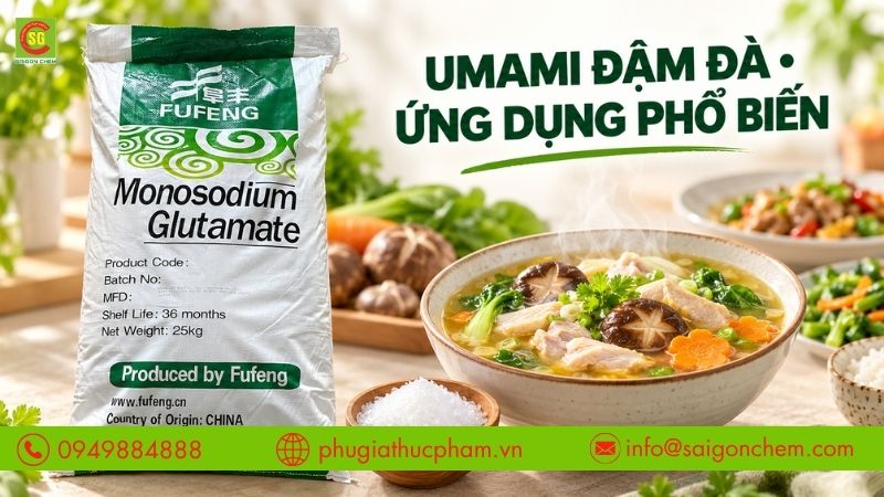 MSG là chất điều vị phổ biến, tạo vị umami đậm đà cho thực phẩm.