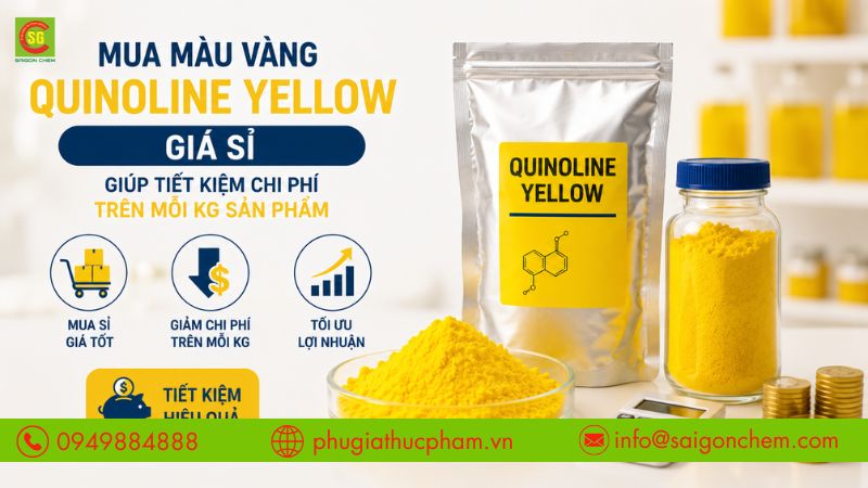 Mua màu vàng Quinoline Yellow giá sỉ giúp tiết kiệm chi phí trên mỗi kg sản phẩm.