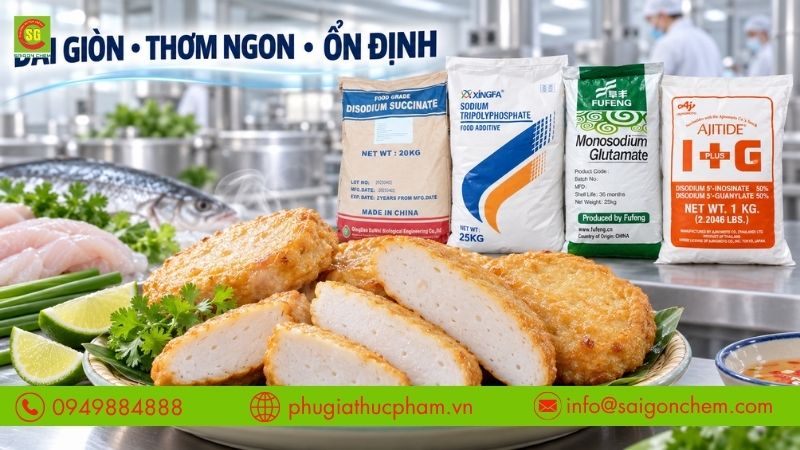 Sử dụng phụ gia phù hợp giúp chả cá dai giòn, thơm ngon và ổn định.