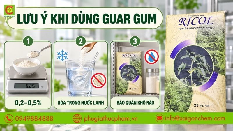 Sử dụng và bảo quản đúng cách giúp Guar Gum phát huy hiệu quả tối ưu.