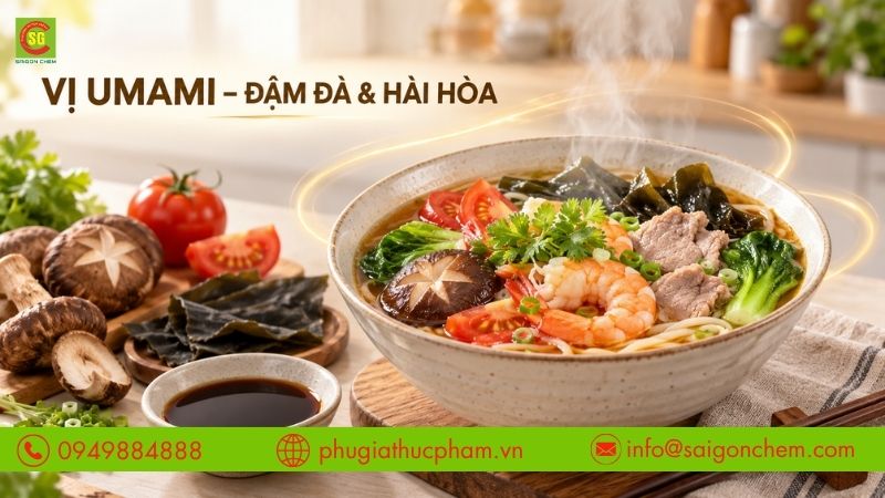 Vị umami giúp món ăn đậm đà, hài hòa và hấp dẫn hơn.