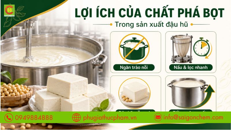 Lợi ích của chất phá bọt trong đậu hũ