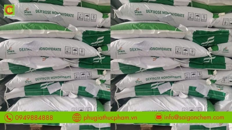 Dextrose Monohydrate Trung Quốc đóng bao 25kg, đầy đủ chứng từ chất lượng.