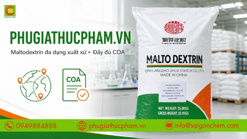 Phugiathucpham.vn cung cấp Maltodextrin đa dạng xuất xứ, đầy đủ COA. 