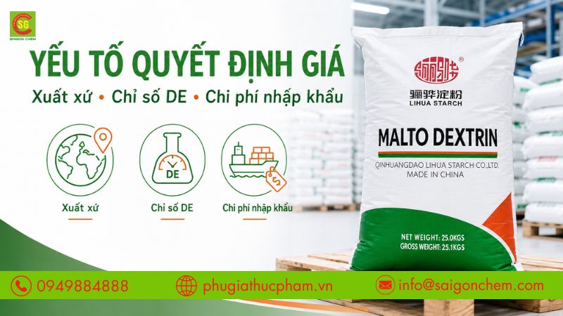 Xuất xứ, chỉ số DE và chi phí nhập khẩu là những yếu tố quyết định giá.