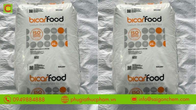 Sodium Bicarbonate E500ii là phụ gia thực phẩm giúp tạo xốp, điều chỉnh độ pH và cải thiện cấu trúc sản phẩm.