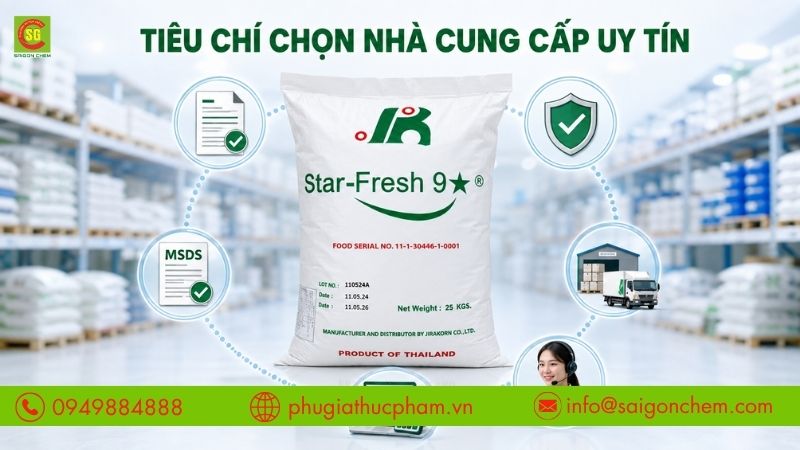Các tiêu chí quan trọng khi chọn nơi mua chất tẩy trắng thực phẩm.