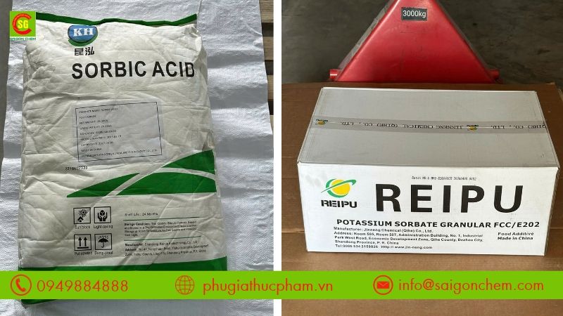 Acid sorbic và kali sorbate là hai chất bảo quản phổ biến được dùng để hỗ trợ kiểm soát nấm mốc và nấm men trong thực phẩm