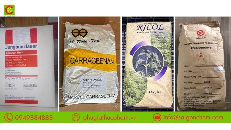 Các loại phụ gia Xanthan Gum,Carrageenan, Guar Gum và CMC được sử dụng phổ biến tại các cơ sở sản xuất sữa chua và sản phẩm từ sữa