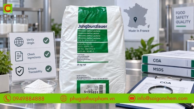 Các lưu ý về nguồn gốc nguyên liệu và thành phần khi sử dụng phụ gia E575