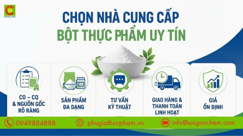 Các tiêu chí chọn công ty cung cấp bột phụ gia thực phẩm uy tín