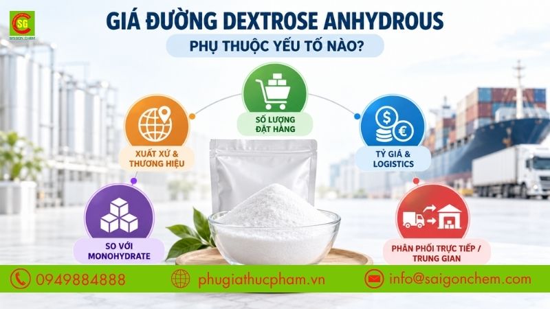 Các yếu tố ảnh hưởng đến giá đường Dextrose Anhydrous trên thị trường hiện nay