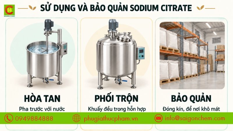 Cách sử dụng và bảo quản sodium citrate đúng kỹ thuật để đảm bảo chất lượng nguyên liệu