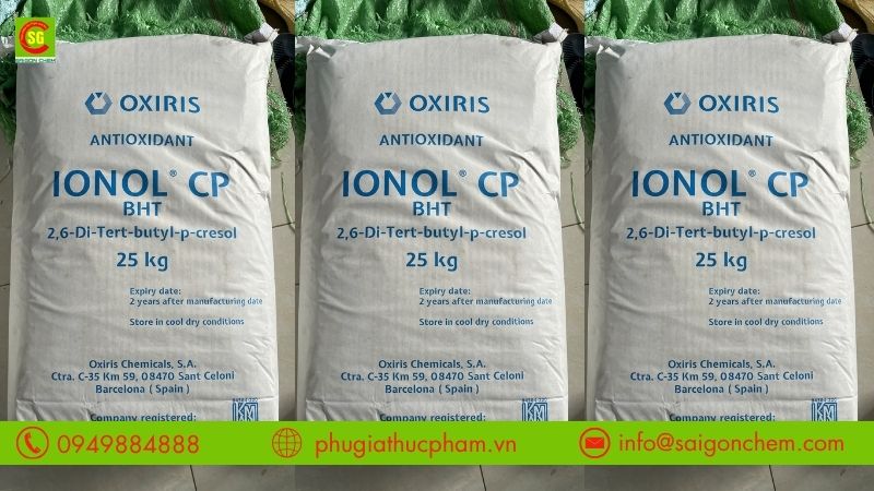 Chất chống oxy hóa BHT ngăn chặn phản ứng gốc tự do, giúp hạn chế ôi dầu mỡ trong dầu ăn và thực phẩm chiên