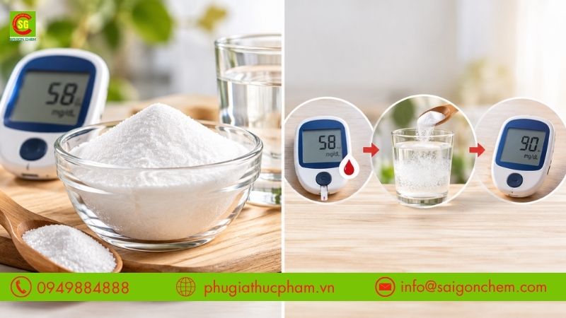 Dùng Dextrose Monohydrate khi hạ đường huyết giúp bổ sung glucose nhanh cho cơ thể