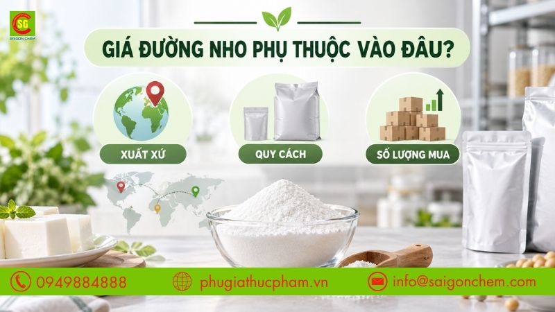 Đường nho giá bao nhiêu phụ thuộc vào xuất xứ, quy cách và số lượng mua