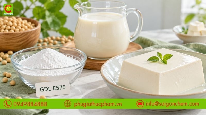 GDL E575 hỗ trợ đông tụ sữa đậu nành tạo thành đậu hũ trắng mịn
