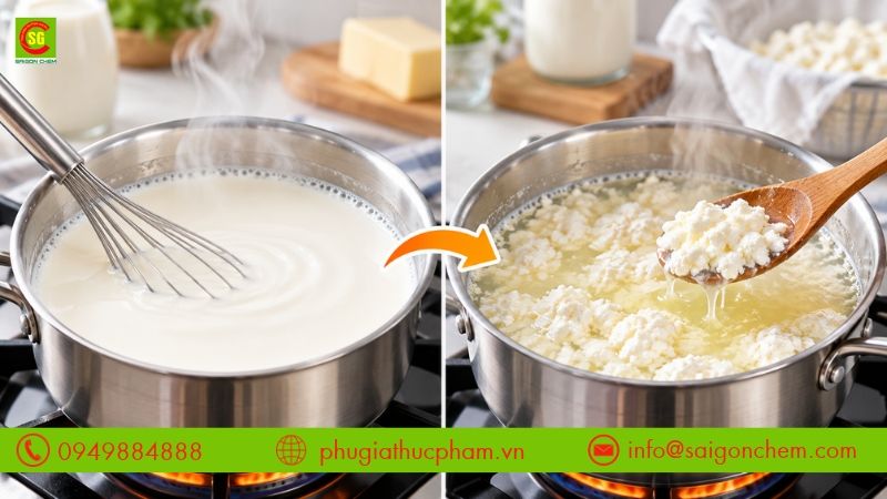 Hiện tượng sữa bị vón cục, kết tủa và tách lớp khi gia nhiệt do nhiều nguyên nhân khác nhau