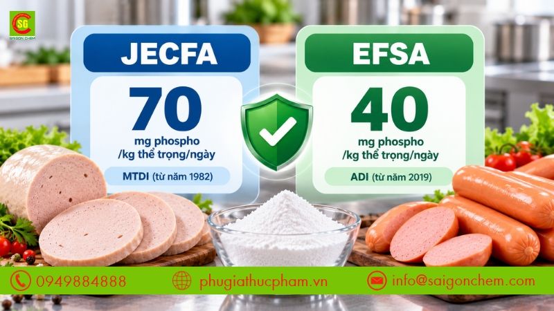 JECFA và EFSA đánh giá phốt phát trong thực phẩm an toàn khi tiêu thụ phospho theo lượng được khuyến nghị