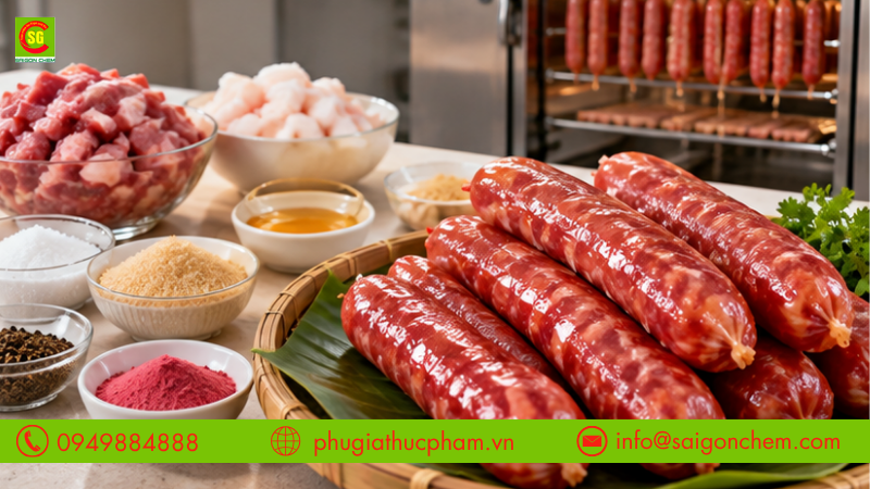 Kiểm soát nguyên liệu, phụ gia, phối trộn và nhiệt độ sấy giúp lạp xưởng lên màu đẹp và đồng đều hơn