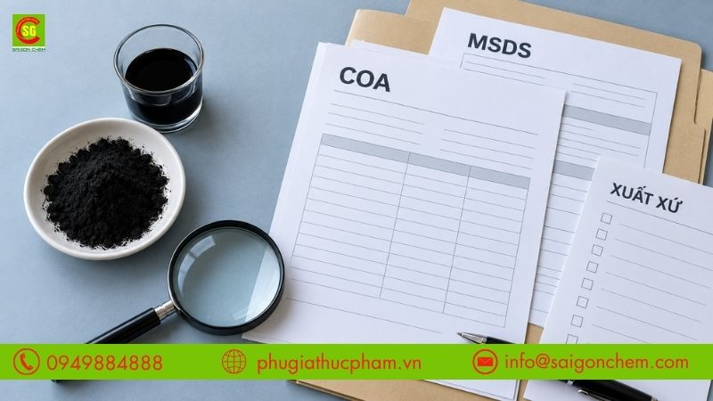 Kiểm tra mẫu sản phẩm, xuất xứ và hồ sơ COA do nhà phân phối cung cấp