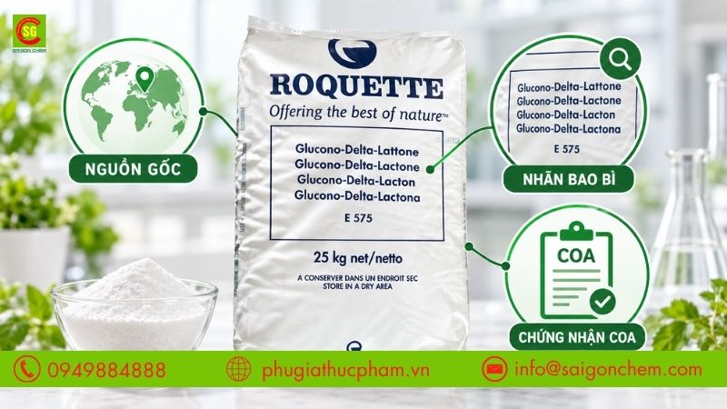 Kiểm tra nguồn gốc, nhãn bao bì và chứng nhận COA khi lựa chọn đường nho GDL