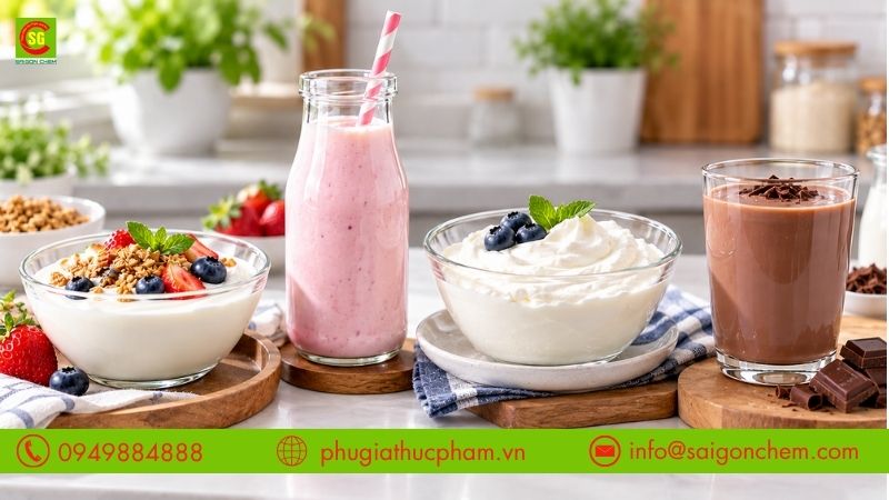 Lựa chọn chất ổn định trong sữa chua phù hợp với sữa chua ăn, sữa chua uống, sữa chua Hy Lạp và sữa sô-cô-la