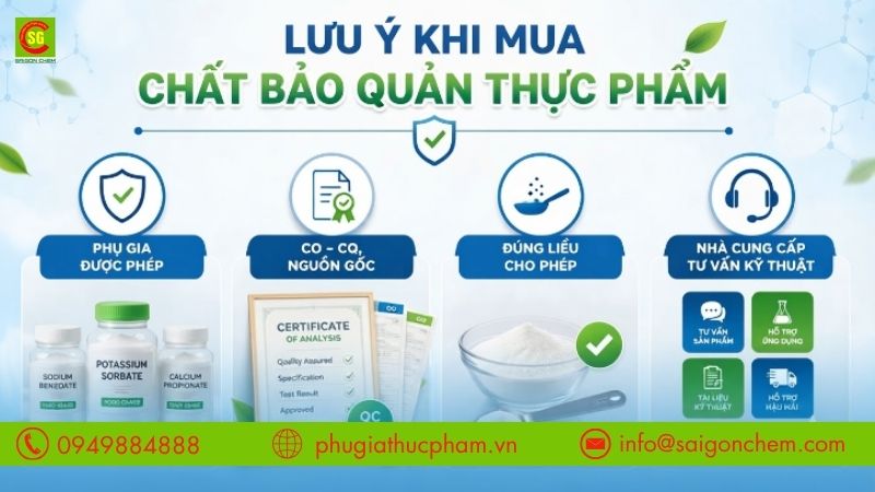 Lưu ý khi mua chất bảo quản thực phẩm