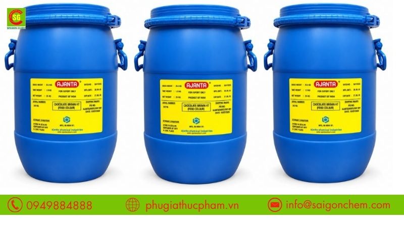 Màu nâu Brown HT là màu thực phẩm tổng hợp giúp tạo màu nâu socola, tan tốt trong nước