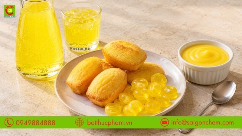 Màu Tartrazine tạo sắc vàng cho nước giải khát, bánh kẹo và thực phẩm chế biến