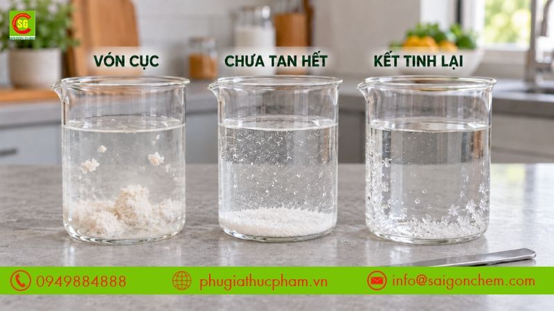 Những lỗi khi pha acid sorbic gây ảnh hưởng đến độ đồng đều trong sản phẩm