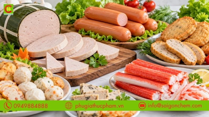 Opti Form S61 được ứng dụng trong giò chả, xúc xích, chả cá, surimi và nhiều sản phẩm thịt chế biến