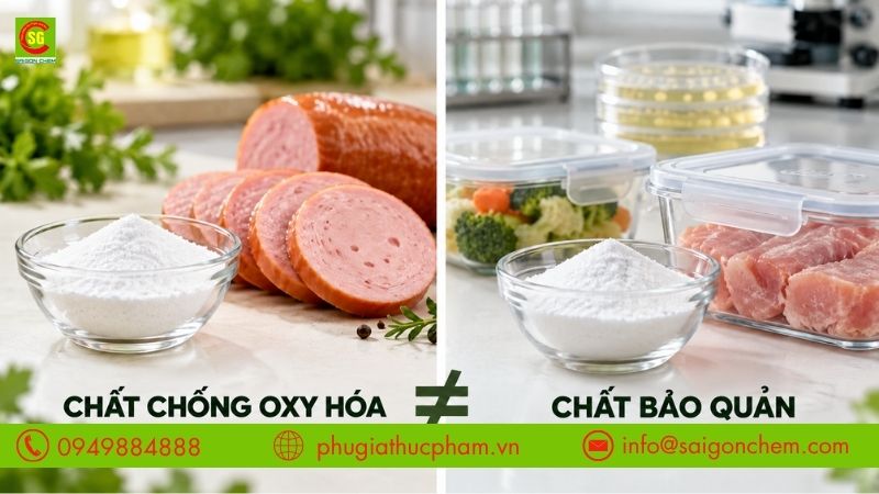Phân biệt chất chống oxy hóa Sodium Erythorbate và chất bảo quản thực phẩm