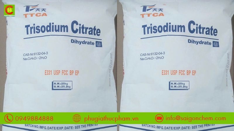 Phụ Gia Thực Phẩm cung cấp sodium citrate Thái Lan bao 25kg, sẵn hàng tại kho TPHCM