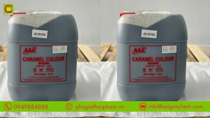 Sản phẩm màu caramel Malaysia dùng tạo màu nâu cho thực phẩm và đồ uống tại Phụ Gia Thực Phẩm