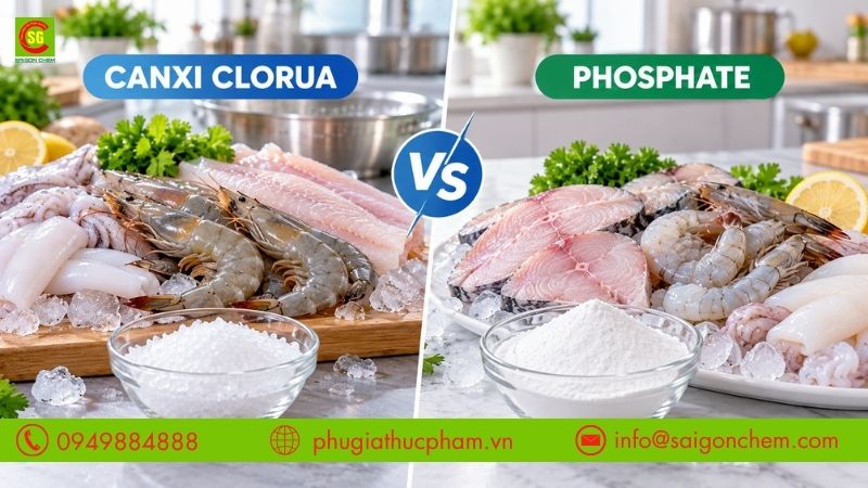 So sánh lựa chọn Canxi Clorua và Phosphate trong thủy sản đông lạnh dựa trên khả năng giữ nước và cải thiện kết cấu