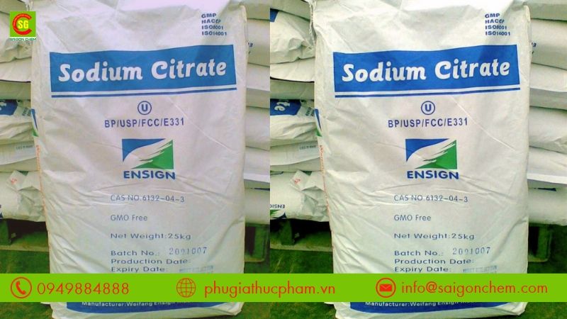 Sodium citrate là muối natri của acid citric, được sử dụng làm phụ gia trong thực phẩm.