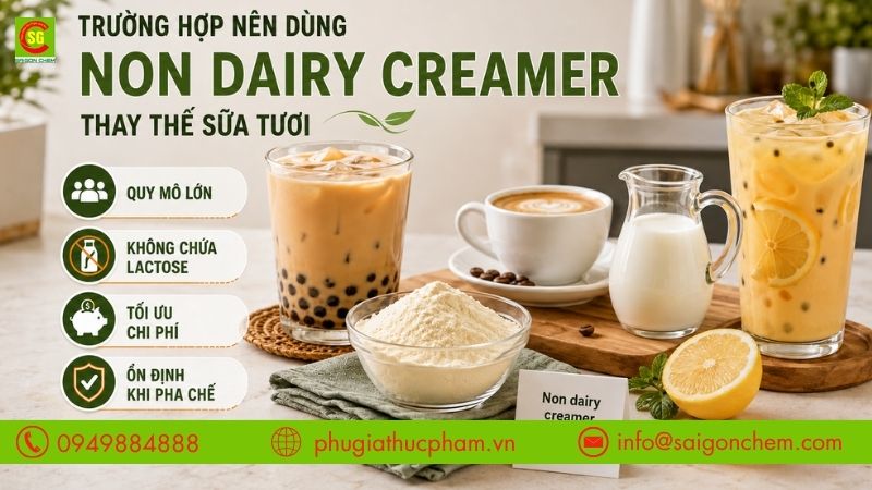 Trường hợp nên dùng Non dairy creamer thay sữa tươi