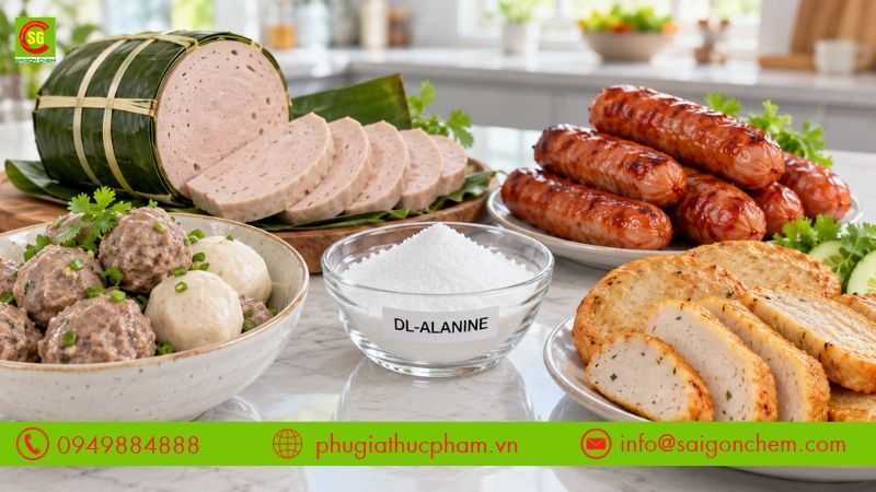 Ứng dụng DL-Alanine trong giò chả, xúc xích, chả cá và đồ viên để bổ sung vị ngọt nhẹ, cân bằng hương vị