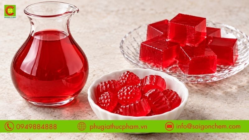 Ứng dụng màu đỏ dâu Amaranth tạo sắc đỏ cho siro, kẹo dẻo và thạch