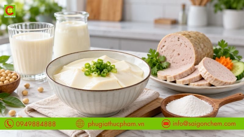 Ứng dụng phụ gia E575 trong chế biến đậu hũ non, giò chả và đồ uống