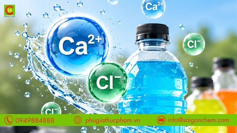 Vai trò bổ sung ion canxi của Canxi Clorua trong đồ uống thể thao giúp cung cấp khoáng điện giải cho cơ thể sau vận động